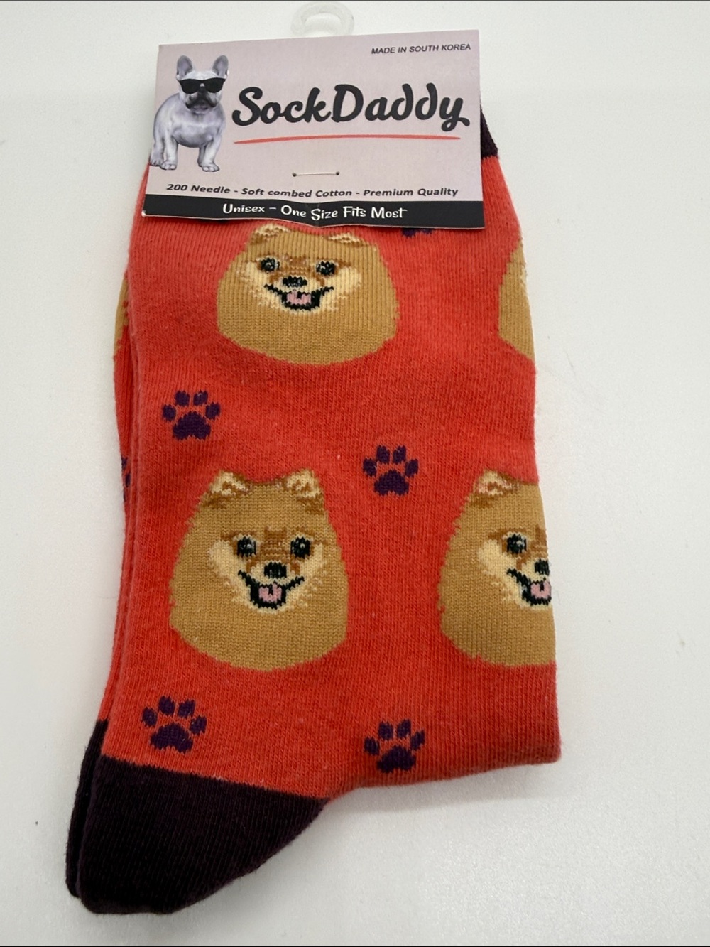 Unisex Sock Daddy Pomeranian Love Socks One Size Fits Most NWT